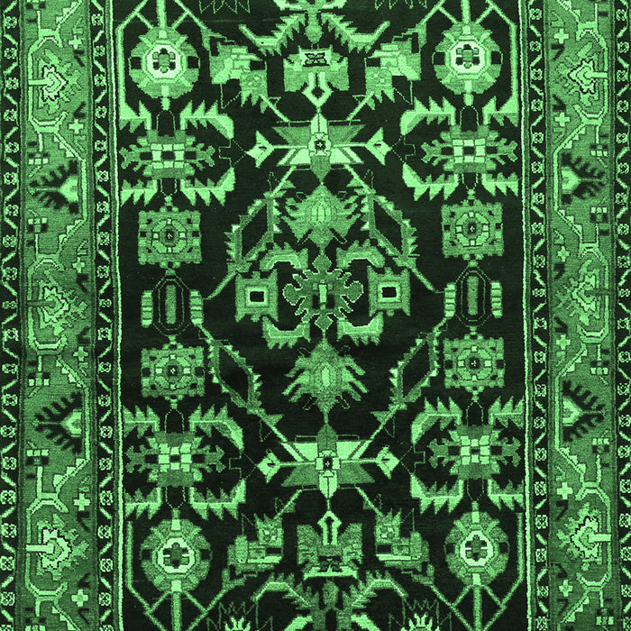 Machine Washable Persian Emerald Green Traditional Area Rugs, wshtr601emgrn