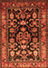 Serging Thickness of Machine Washable Persian Orange Traditional Area Rugs, wshtr601org