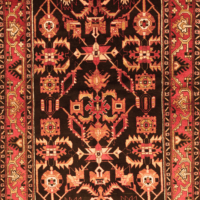 Serging Thickness of Machine Washable Persian Orange Traditional Area Rugs, wshtr601org