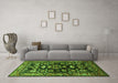 Machine Washable Persian Green Traditional Area Rugs in a Living Room,, wshtr601grn