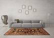 Machine Washable Persian Brown Traditional Rug in a Living Room,, wshtr601brn
