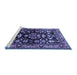 Sideview of Machine Washable Persian Blue Traditional Rug, wshtr601blu