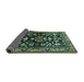 Sideview of Persian Turquoise Traditional Rug, tr601turq