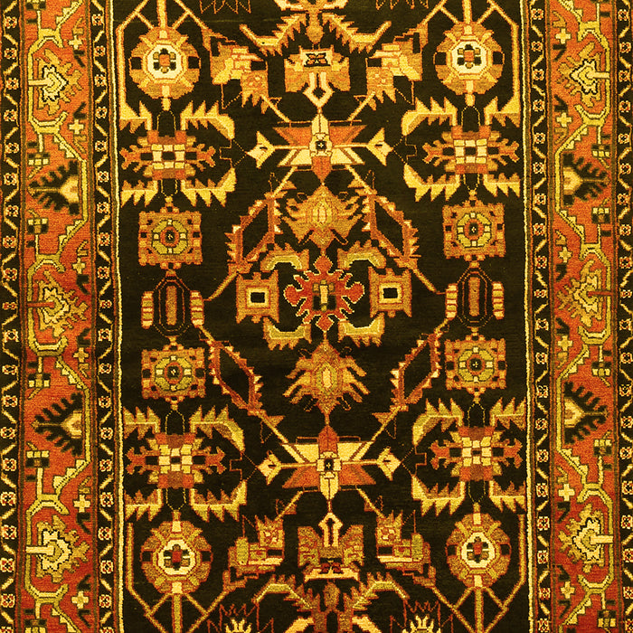 Machine Washable Persian Yellow Traditional Rug, wshtr601yw