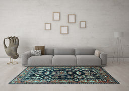 Machine Washable Persian Light Blue Traditional Rug in a Living Room, wshtr601lblu