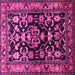 Square Persian Pink Traditional Rug, tr601pnk