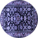 Round Persian Blue Traditional Rug, tr601blu