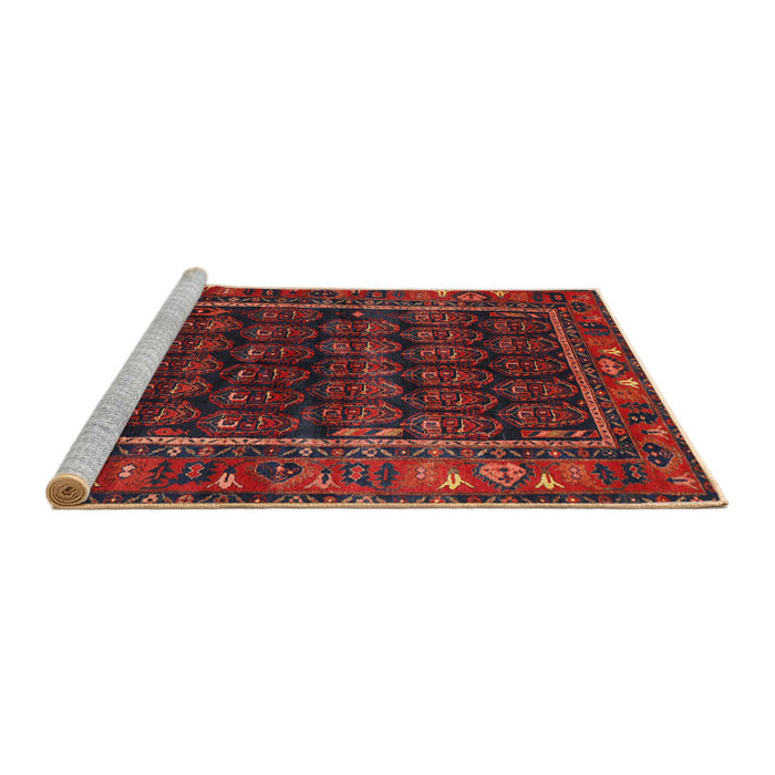 Sideview of Machine Washable Traditional Sepia Brown Rug, wshtr602