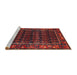 Sideview of Machine Washable Traditional Sepia Brown Rug, wshtr602