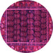 Round Machine Washable Persian Pink Traditional Rug, wshtr602pnk