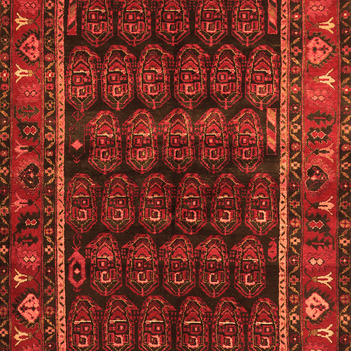 Serging Thickness of Machine Washable Persian Orange Traditional Area Rugs, wshtr602org