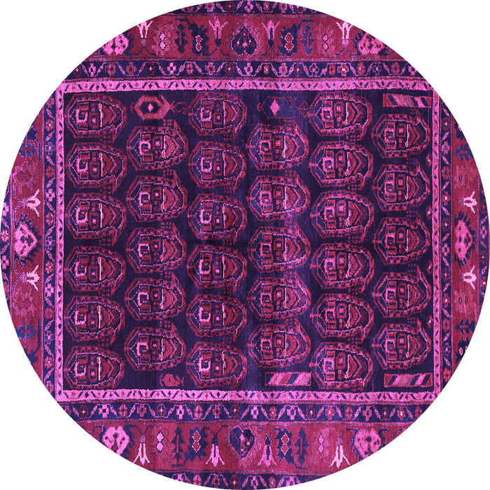 Round Machine Washable Persian Purple Traditional Area Rugs, wshtr602pur