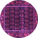 Round Machine Washable Persian Purple Traditional Area Rugs, wshtr602pur