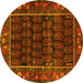 Round Machine Washable Persian Yellow Traditional Rug, wshtr602yw