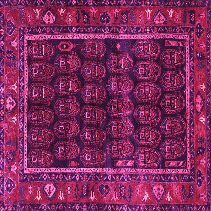 Square Machine Washable Persian Pink Traditional Rug, wshtr602pnk