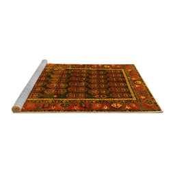 Sideview of Machine Washable Persian Yellow Traditional Rug, wshtr602yw