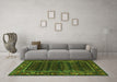 Machine Washable Persian Green Traditional Area Rugs in a Living Room,, wshtr602grn