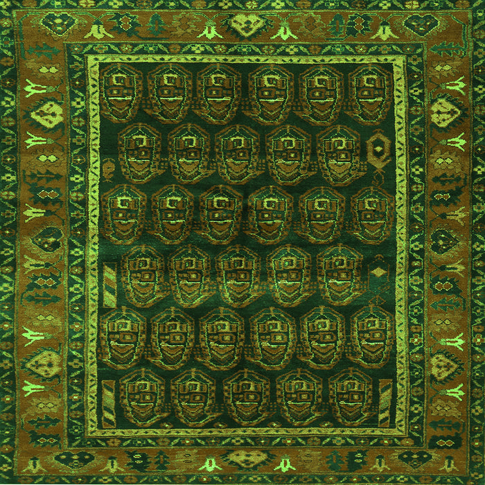 Serging Thickness of Persian Green Traditional Rug, tr602grn