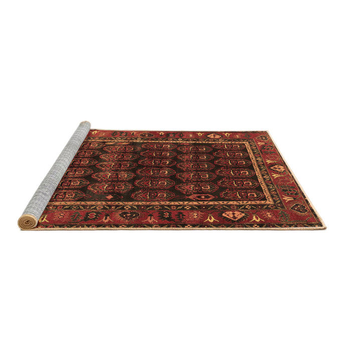 Sideview of Machine Washable Persian Brown Traditional Rug, wshtr602brn