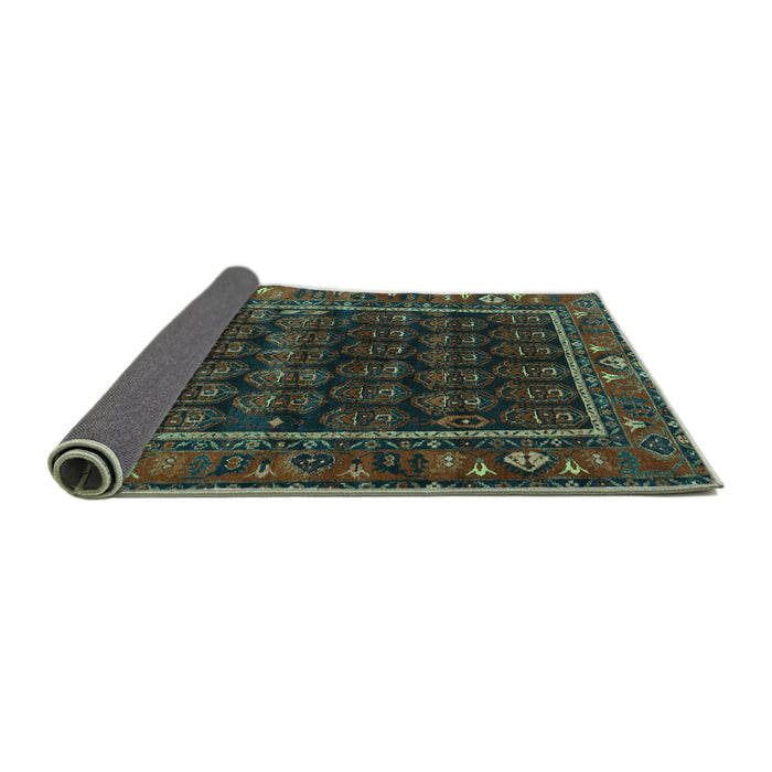 Sideview of Persian Turquoise Traditional Rug, tr602turq