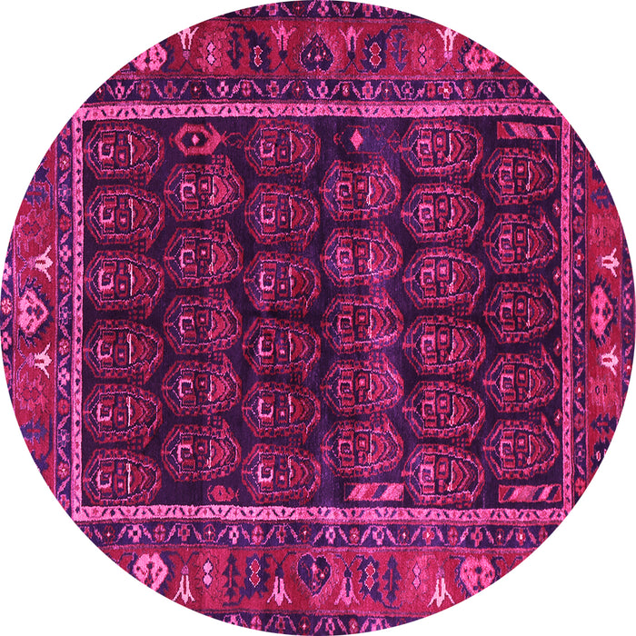 Round Persian Pink Traditional Rug, tr602pnk