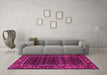 Machine Washable Persian Pink Traditional Rug in a Living Room, wshtr602pnk