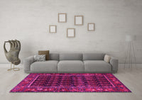 Machine Washable Persian Pink Traditional Rug, wshtr602pnk