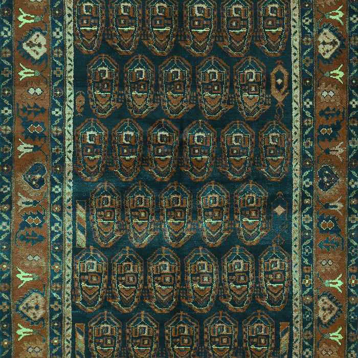 Machine Washable Persian Turquoise Traditional Area Rugs, wshtr602turq