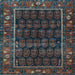 Square Machine Washable Persian Light Blue Traditional Rug, wshtr602lblu