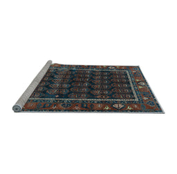 Sideview of Machine Washable Persian Light Blue Traditional Rug, wshtr602lblu