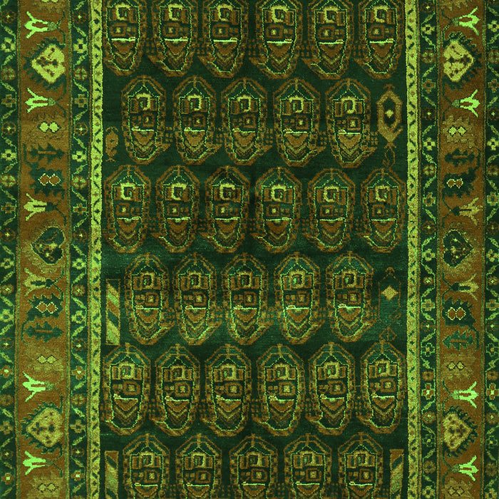 Serging Thickness of Machine Washable Persian Green Traditional Area Rugs, wshtr602grn