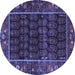 Round Persian Blue Traditional Rug, tr602blu