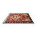 Sideview of Machine Washable Traditional Saffron Red Rug, wshtr603