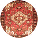 Square Persian Orange Traditional Rug, tr603org