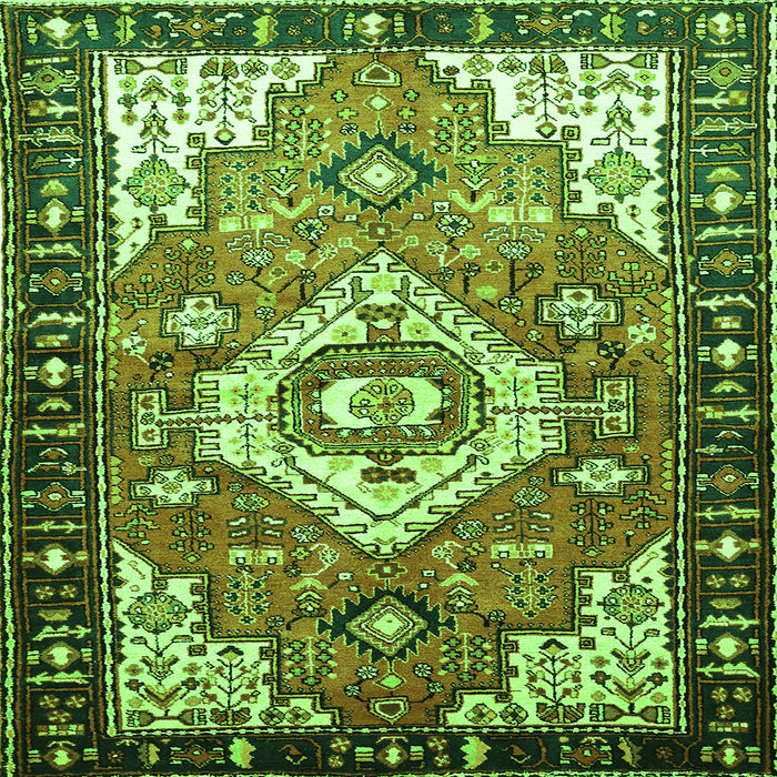 Serging Thickness of Persian Green Traditional Rug, tr603grn