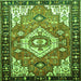 Round Machine Washable Persian Green Traditional Area Rugs, wshtr603grn