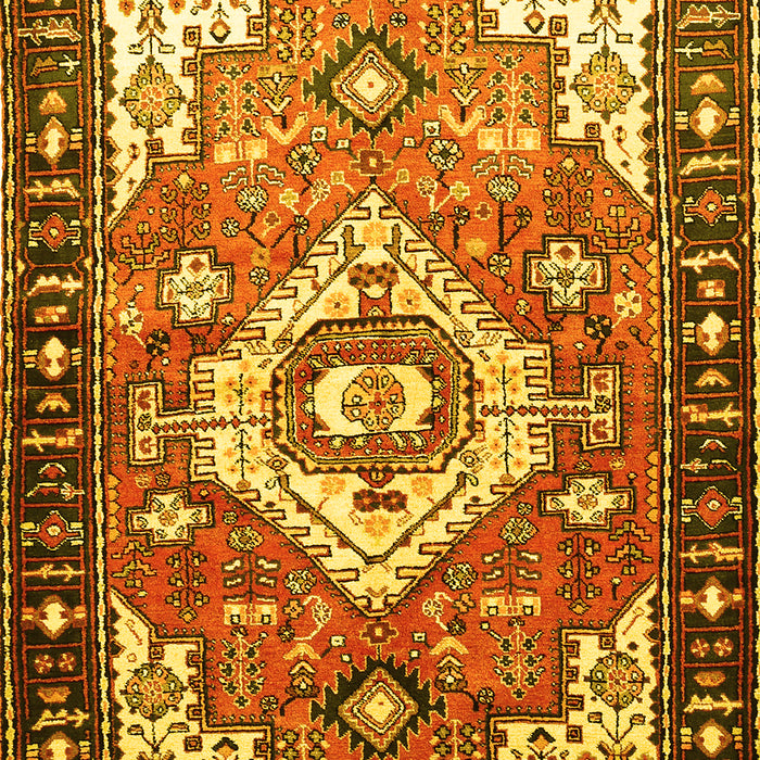 Machine Washable Persian Yellow Traditional Rug, wshtr603yw