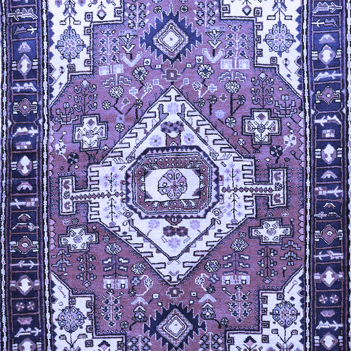 Machine Washable Persian Blue Traditional Rug, wshtr603blu