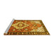 Sideview of Machine Washable Persian Yellow Traditional Rug, wshtr603yw