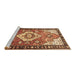 Sideview of Machine Washable Persian Brown Traditional Rug, wshtr603brn