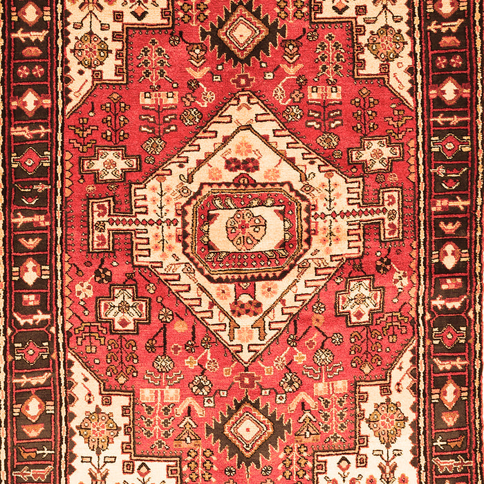 Serging Thickness of Machine Washable Persian Orange Traditional Area Rugs, wshtr603org