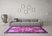 Machine Washable Persian Purple Traditional Area Rugs in a Living Room, wshtr603pur