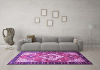 Machine Washable Persian Purple Traditional Rug, wshtr603pur