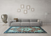 Machine Washable Persian Light Blue Traditional Rug in a Living Room, wshtr603lblu