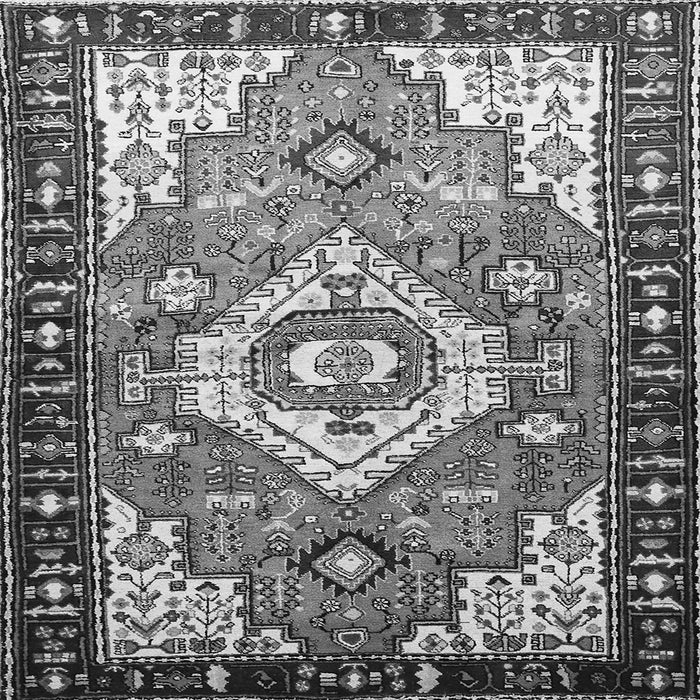 Round Machine Washable Persian Gray Traditional Rug, wshtr603gry