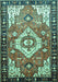 Machine Washable Persian Turquoise Traditional Area Rugs, wshtr603turq