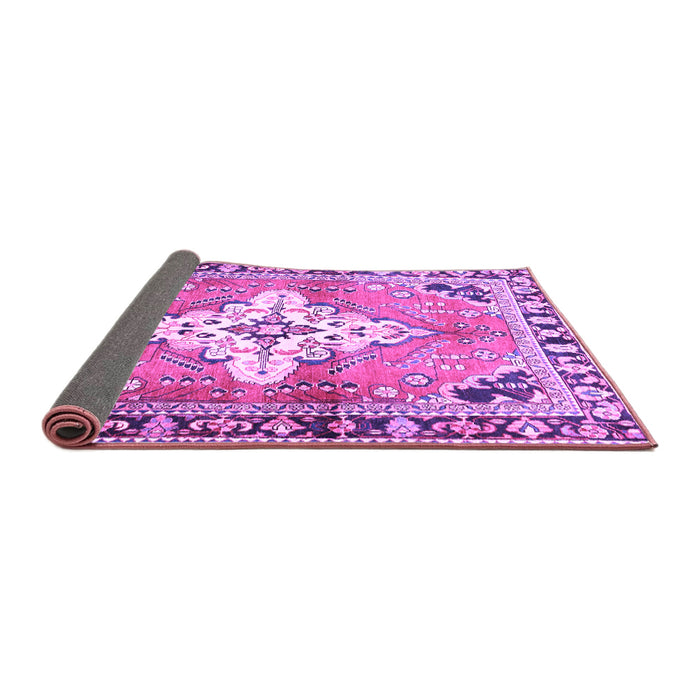 Sideview of Medallion Purple Traditional Rug, tr604pur
