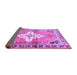 Sideview of Medallion Purple Traditional Rug, tr604pur