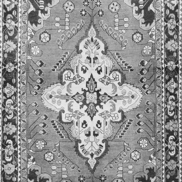 Serging Thickness of Machine Washable Medallion Gray Traditional Rug, wshtr604gry