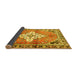 Sideview of Medallion Yellow Traditional Rug, tr604yw